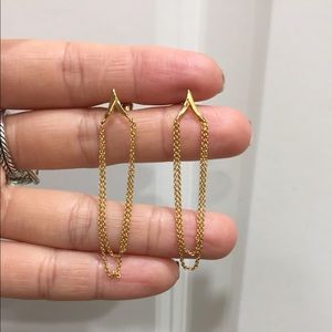 Gorjana gold stud chain loop earrings